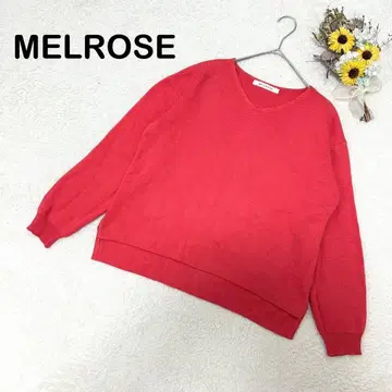 [ MELROSE ] 긴팔 V넥 니트 스웨터 레드 계열 무지 캐주얼