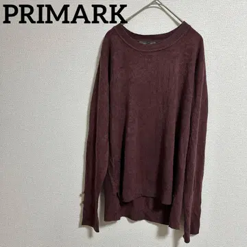 PRIMARK 프라이마크 버건디 버튼 오프숄더 니트 L