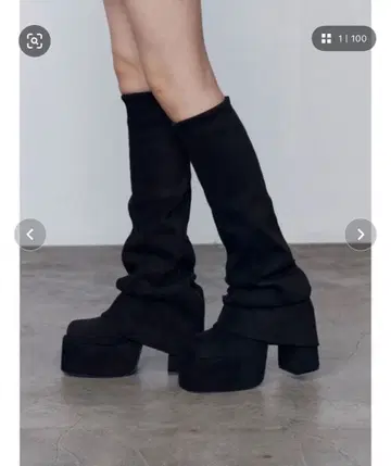 EMODA 플레어 커버 핏 부츠 블랙