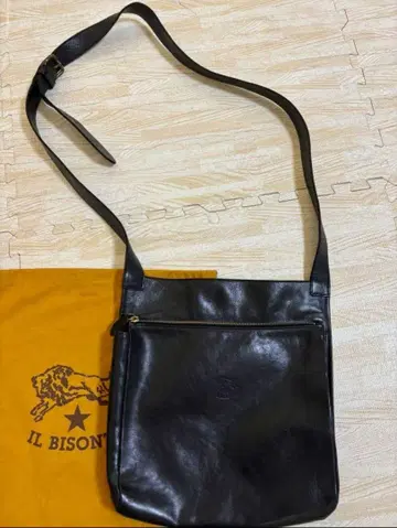 IL BISONTE 블랙 가죽 숄더백