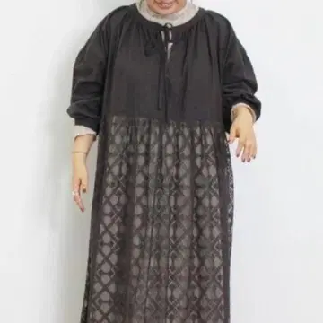 사만사 모스모스 [ 오가닉 코튼 ] 튤 자수 절개 원피스