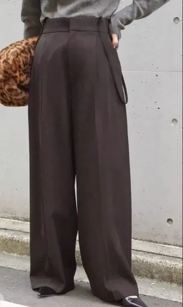 AP STUDIO 트윌 서스펜더 팬츠 브라운 36 새상품