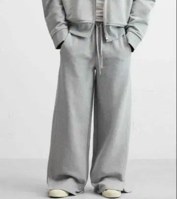 새상품급 자라 와이드 그레이 조거 팬츠 맨투맨 M 사이즈 ZARA