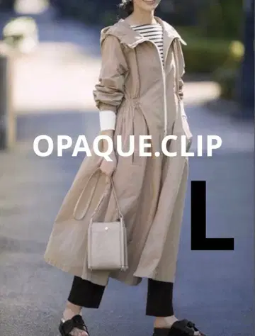 오쿠사 나오코 콜라보 OPAQUE 롱 마운틴 코트 베이지