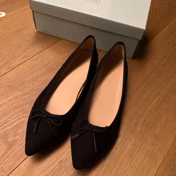 모드 에 자코모 블랙 스틸레토 플랫슈즈 24.5cm