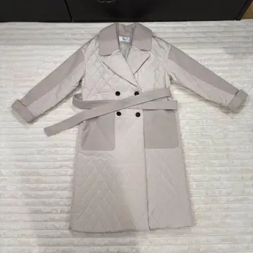 WGY 베이지 퀼팅 롱 코트