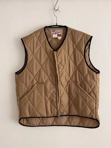 Lee 퀼팅 베스트 베이지 카키 빈티지