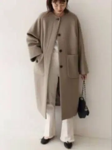 IENA 노카라 코트 그레이지