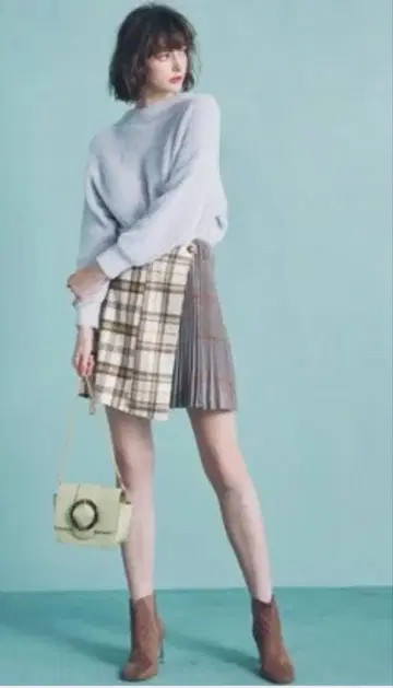 머큐리 듀오 블로킹 체크 미니 스커트 MERCURYDUO