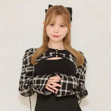 [ apres jour ] 소매 리본 니트 앙상블