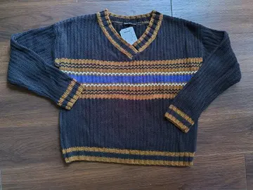 [미사용품] Lipstar 니트 스웨터 V넥 보더 사이즈 2