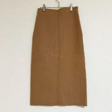 [ 0 ] 미라 오웬 새상품급 리브 니트 타이트 스커트 브라운