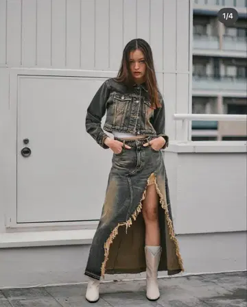 ACLENT 데님 롱 스커트