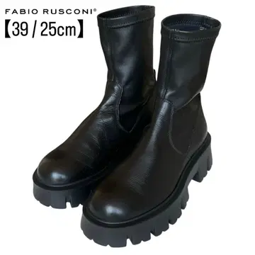 [ 미사용급 ] 파비오 스코르니 39 트랙 밑창 스트레치 숏부츠 블랙