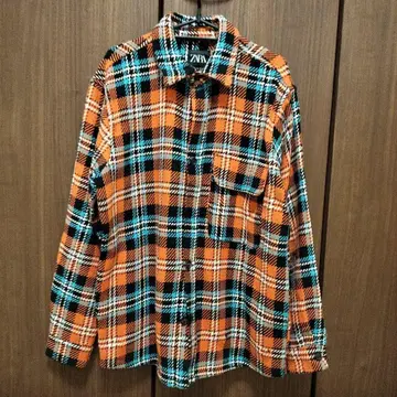 자라 플랩 포켓 체크 셔츠 자켓