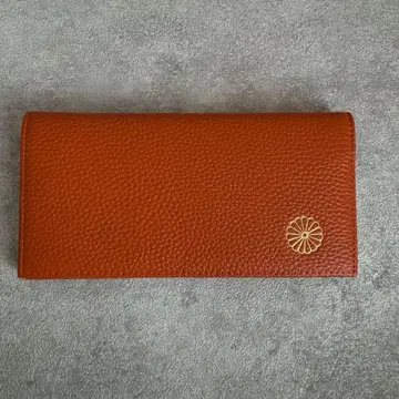 황궁 지갑 오렌지 가죽 장지갑 카드 포켓 부착