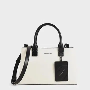 더블 탑 핸들 스트럭처드 백 숄더백