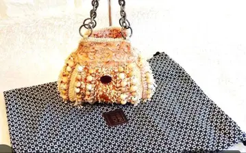 새상품급 자망퓌에슈 비즈 핸드백 자수 코랄