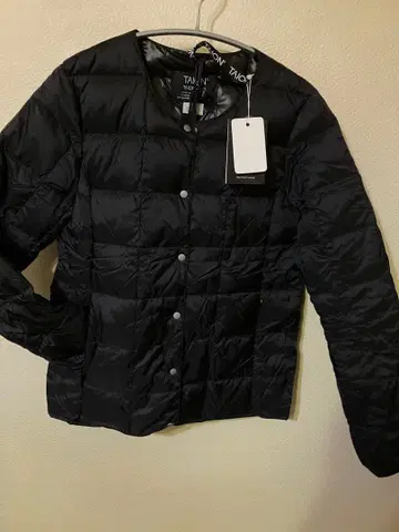 미사용 TAION 다운 자켓 다운 버튼 크루넥 블랙 M