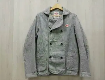 체크 무늬 더블 브레스트 커버올