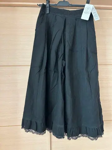 axes femme 엑시즈팜 와이드 팬츠 프릴 레이스 블랙 M