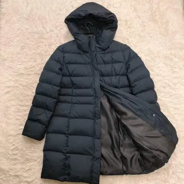 최근 모델 인디비 타프타 후데트 다운 코트 후드 롱 42