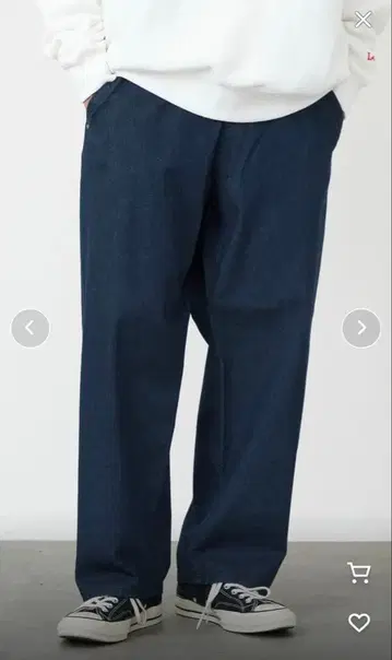 Lee 다크 블루 와이드 팬츠 프리 사이즈