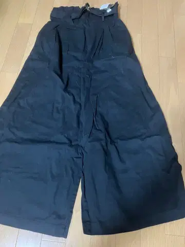 새상품 여성용 L 와이드 팬츠 블랙 면 100%