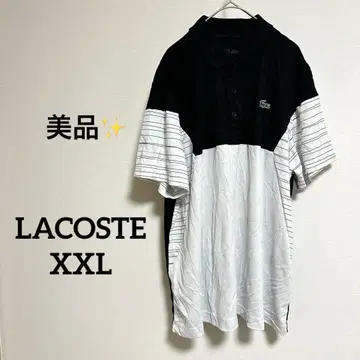 [ 새상품급 ] LACOSTE ( XXL ) 피케 셔츠 블랙/화이트 US