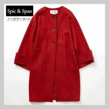 [Spic & Span] 노카라 코트 겨울 아우터 주홍색