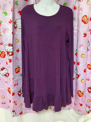 퍼플 긴팔 튜닉