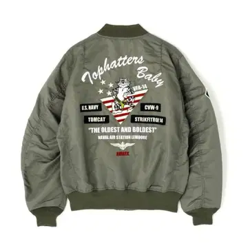 AVIREX 플라이트 자켓 얇은 소재 MA-1 톰캣 탑해터스