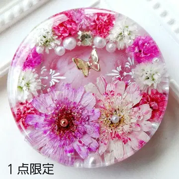 [ 1658 ] 레진 마트리카리아 머리끈 포니 후크 브로치 핸드메이드