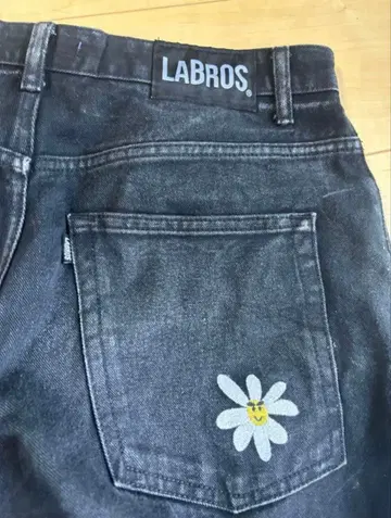 LABROS 라브로스 데님 블랙 보라색 스티치 L 사이즈