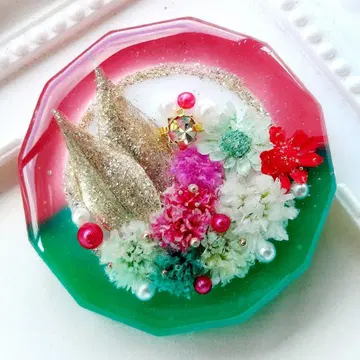 [ 1660 ] 레진 크리스마스 머리끈 포니후크 브로치 핸드메이드