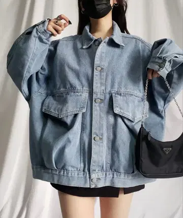me+em select 빅 실루엣 보이프렌드 워시 데님 자켓
