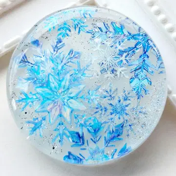 [ 1663 ] 레진 눈꽃 머리끈 포니 후크 브로치 핸드메이드