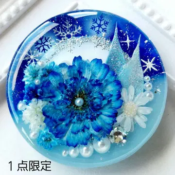 [ 1665 ] 레진 마트리카리아 머리끈 포니 후크 브로치 핸드메이드