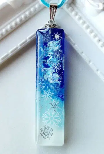 [ 1666 ] 레진 눈꽃 목걸이 펜던트 핸드메이드