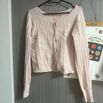 MUGUET MASC cable cardigan PINK
