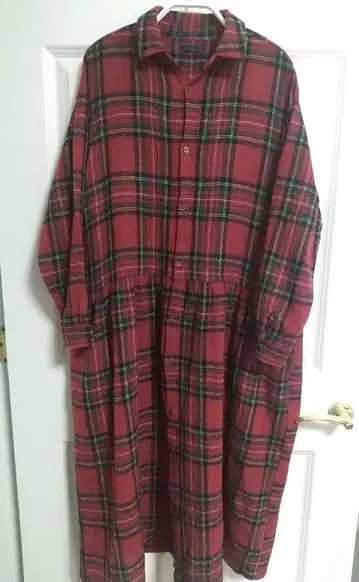 ICHI 울 거즈 타탄 체크 원피스