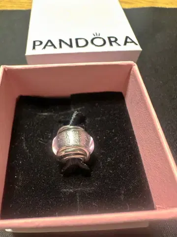 PANDORA 핑크 유리 참