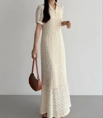 원피스 컷 레이스 폴로 원피스 (페치 원피스 세트)