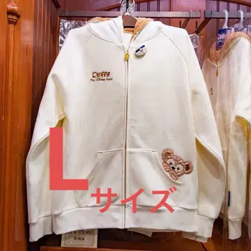 미사용 모코모코 귀 달린 디즈니씨 더피 후드 부착 후드티 L