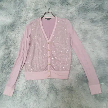 [ 새상품급 ] 아르마니 익스체인지 스팽글 가디건 V넥 골드 버튼