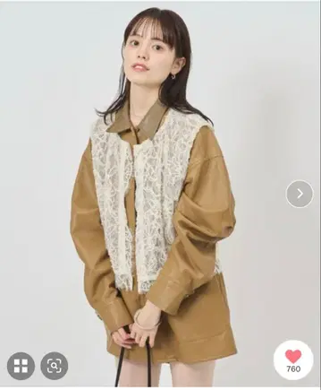 새상품 mystic 멀티way 레이스 레이어드 자켓