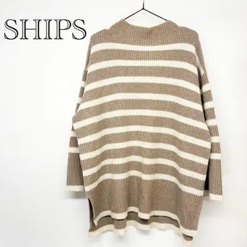 쉽스 보더 니트 스웨터 모 47% 베이지 계열 화이트 계열 M