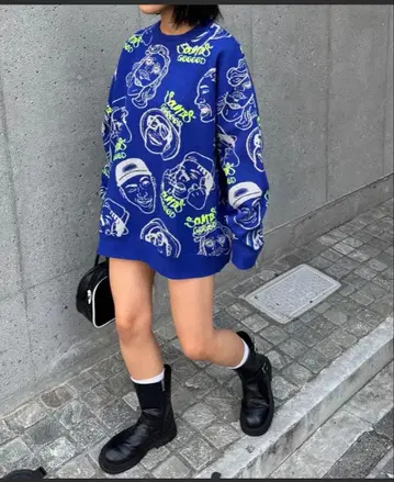 새상품급 [ SOUNDS GOOOOD ] 모듬 페이스 패턴 펑키 니트