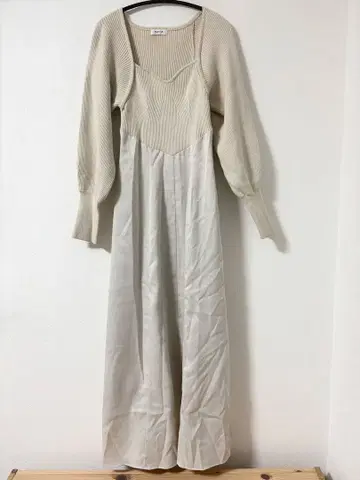 [새상품급] 프레이 아이디 스퀘어 넥 콤비 원피스