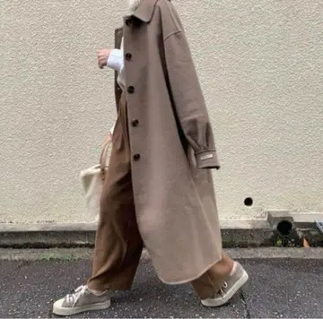 neam 니 브라운 롱 코트